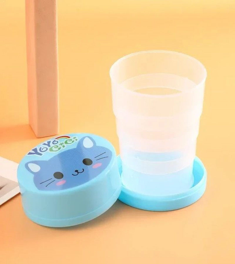 HOT DEAL,NO1.100ML Folding Cup With Lid Portable Reusable Plastic Water Cup Cartoon Collapsible Mouthwash Travel Outdoor Drinking Cup only 99
