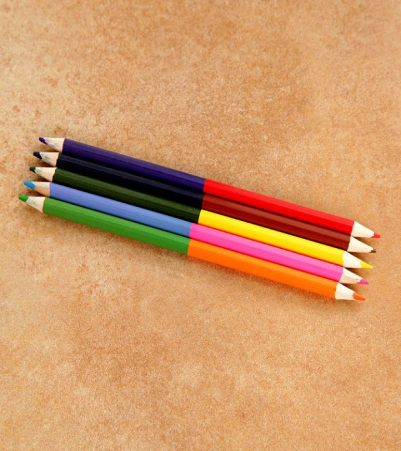 HOT DEALS NO1. 6pcs 12 Colours Duo Professional Long Pencils, High Quality Color Pencils for Arts and Drawings ONLY 289