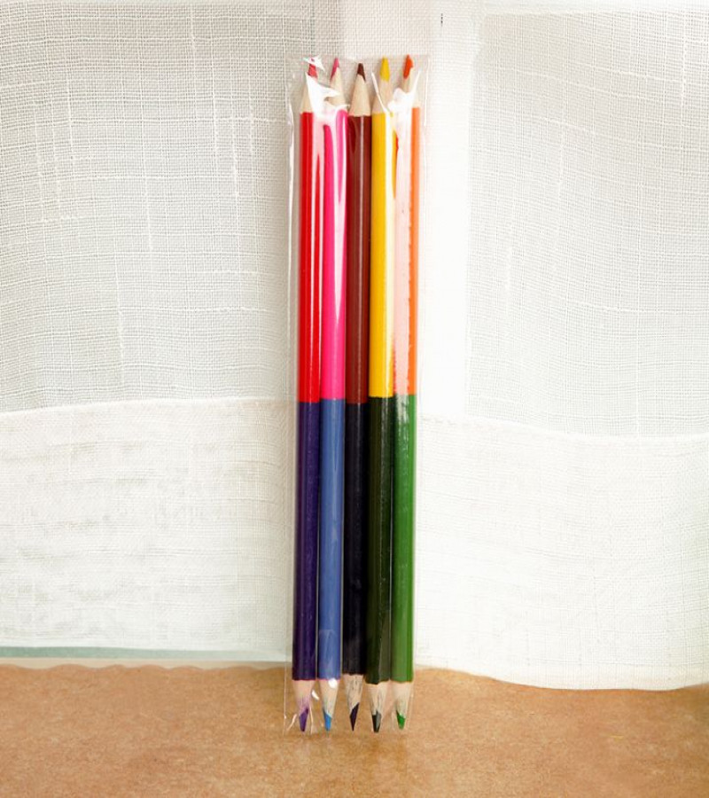 HOT DEALS NO1. 6pcs 12 Colours Duo Professional Long Pencils, High Quality Color Pencils for Arts and Drawings ONLY 289