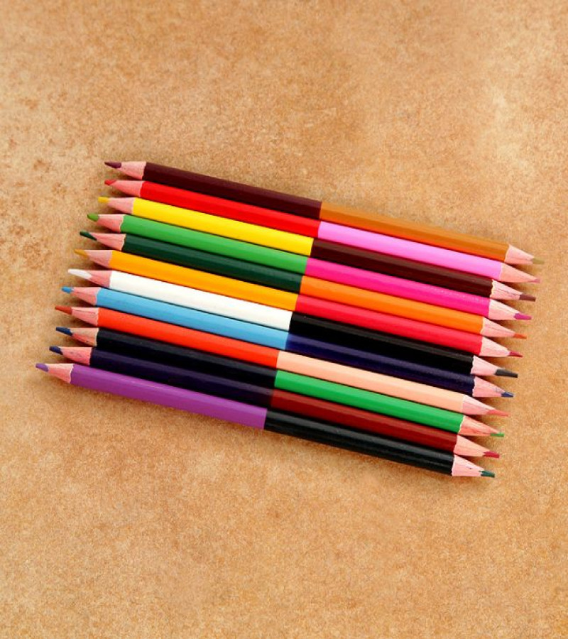 HOT DEALS NO1. 6pcs 12 Colours Duo Professional Long Pencils, High Quality Color Pencils for Arts and Drawings ONLY 289