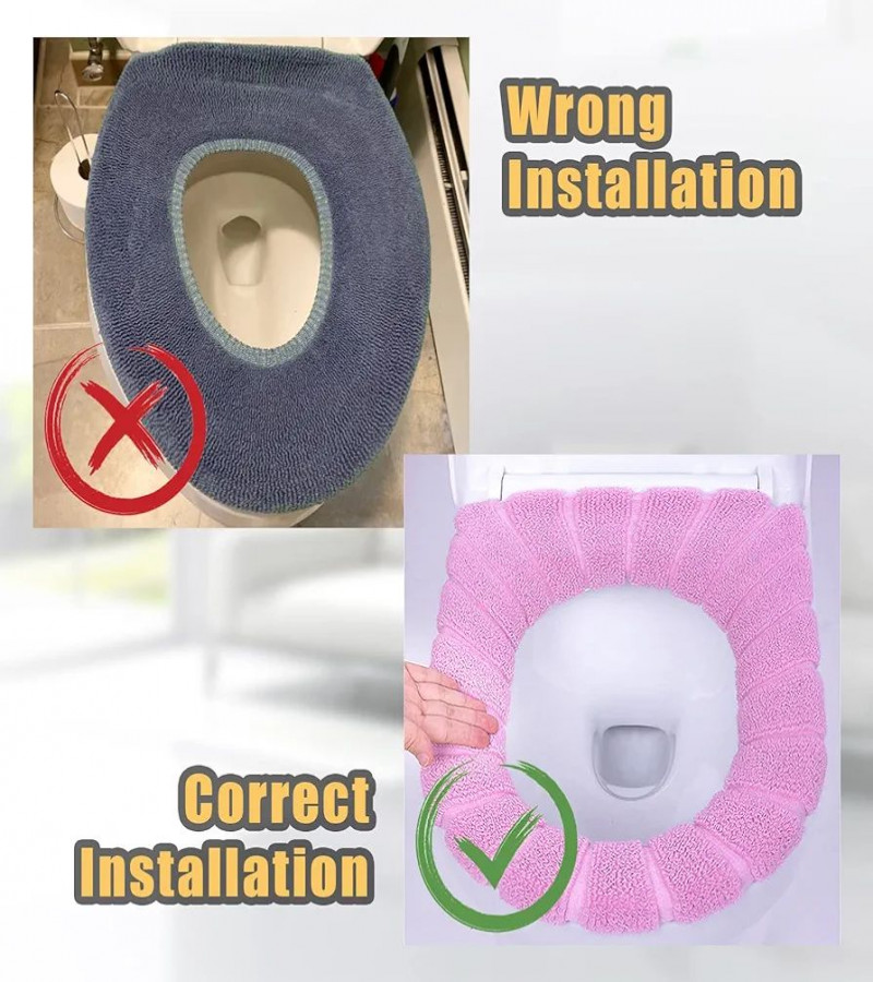 HOT DEALS NO1.1 Pack Thicker Bathroom Toilet Seat Cover Pads- Soft Warmer Toilet Seat Cushion Cover Stretchable Washable Fiber Cloth