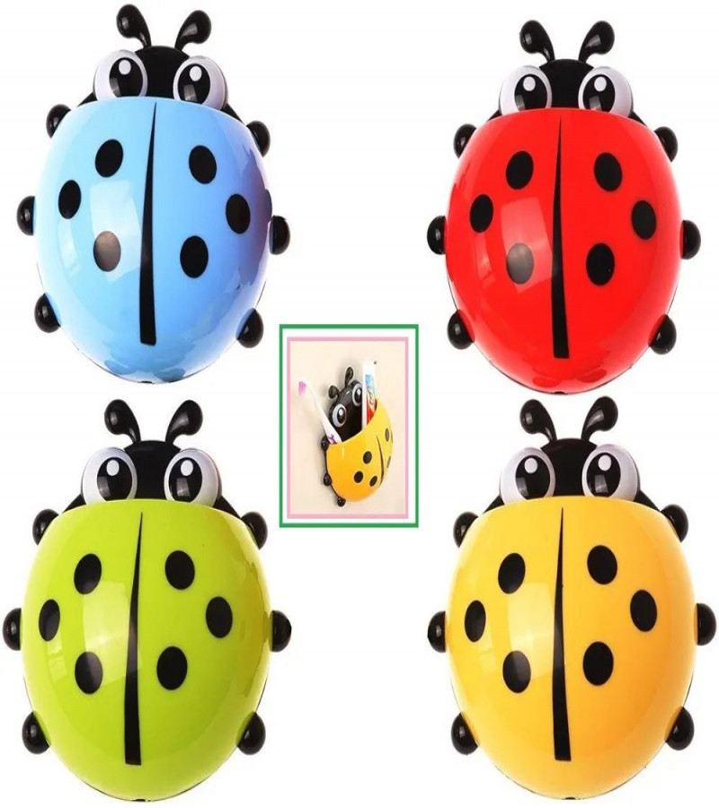 HOT DEALS NO1.1 Pieces Creative Cute Cartoon Ladybug Kids Wall Suction Cup Mount Toothbrush Toothpaste Holder and Storage Organizer only 249