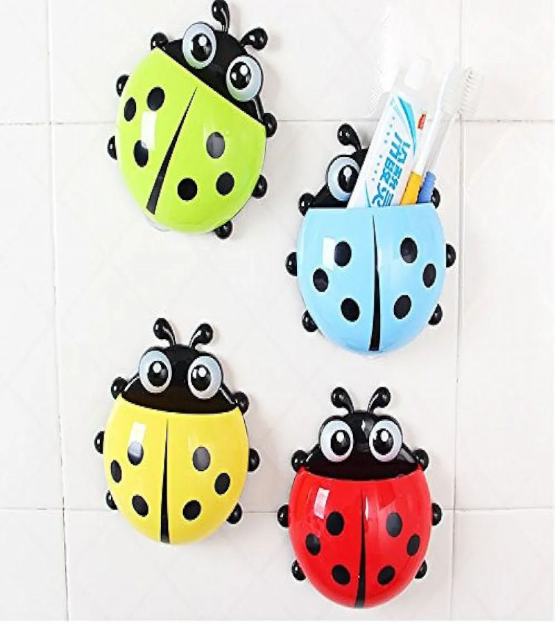 HOT DEALS NO1.1 Pieces Creative Cute Cartoon Ladybug Kids Wall Suction Cup Mount Toothbrush Toothpaste Holder and Storage Organizer only 249