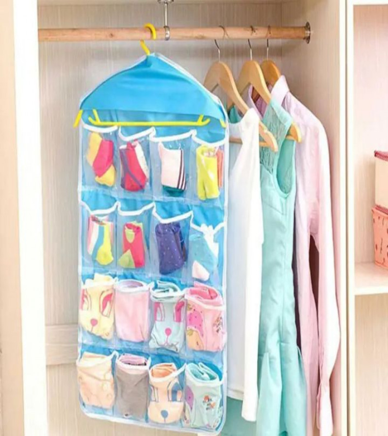 HOT DEALS NO1.16 Grid Sorting Bags Hanging Bags Clothing Socks Underwear Wardrobe Small Things Storage Bag for Clothing ONLY 129