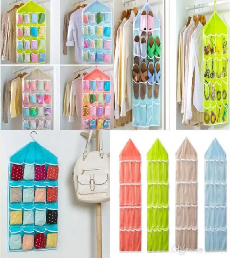 HOT DEALS NO1.16 Grid Sorting Bags Hanging Bags Clothing Socks Underwear Wardrobe Small Things Storage Bag for Clothing ONLY 129