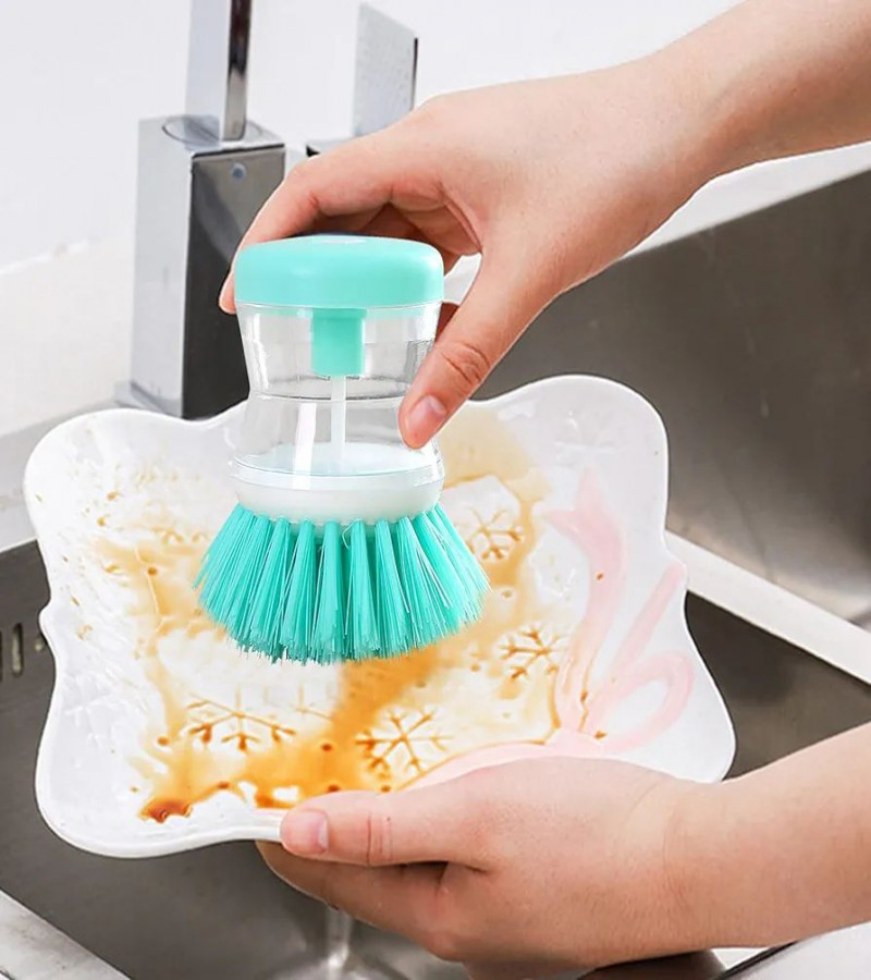 HOT DEALS NO1.1PC Soap Dispensing Dish Brushes Set Press Type Washing Up Brush with Liquid Dispenser Durable Palm Washing up Brushes