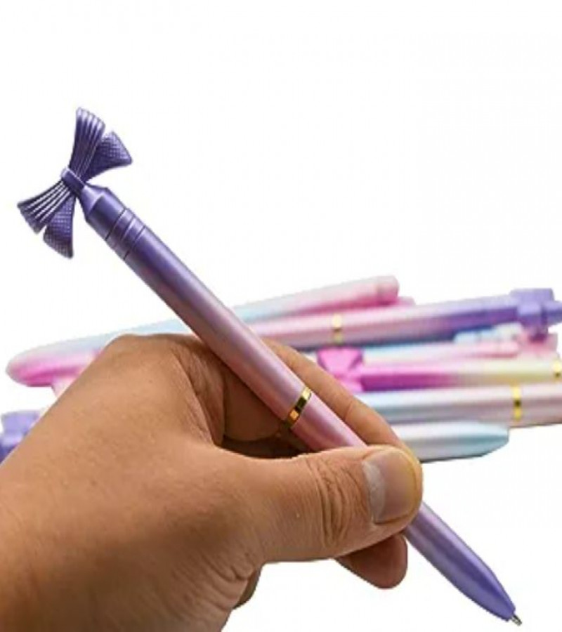 HOT DEALS NO1.1PCS Colourful Butterfly Ballpoint Pens Retractable Bowknot Pen Black Ink for School Girls PartyONLY 189