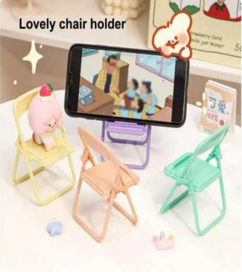 HOT DEALS NO1.1PCs Mini Chair Shape Cell Phone Stand Foldable Universal Candy Color Mobile Phone Holder Multi-Angle Cradle for Desk
