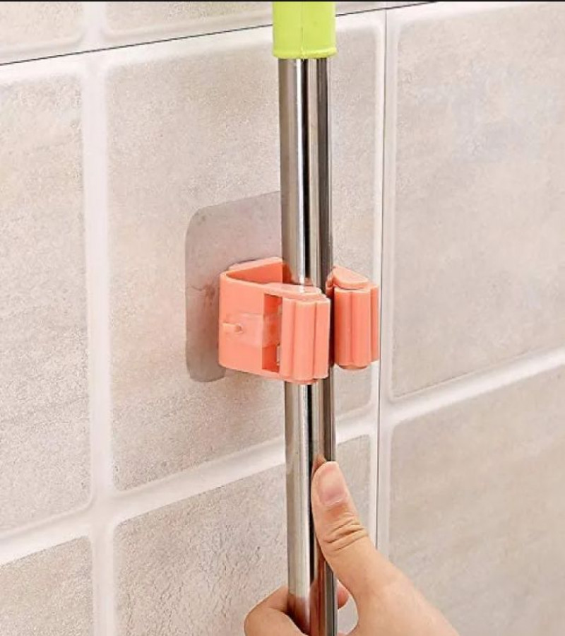 HOT DEALS NO1.1PCSelf Adhesive Broom Holder, Wall Mounted Broom Clip for Mop Shelf Fixed Buckle Mop Fixing Hook Waterproof and Moisture