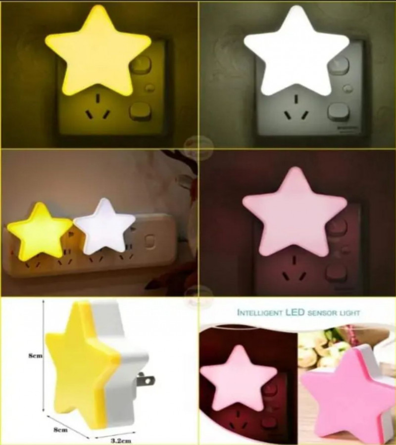HOT DEALS NO1.Cute Star LED Night Light Plug-in Intelligent Light Control Energy Saving Bedside Lamp For Children Bedroom Hallway Stairs Decor