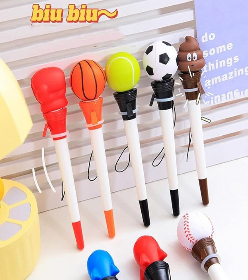 HOT DEALS NO1.Funny Bouncing Pen Creative Decompression Rocket Fist Ball Cake Poop Bouncing Neutral Pen New Strange Stationery