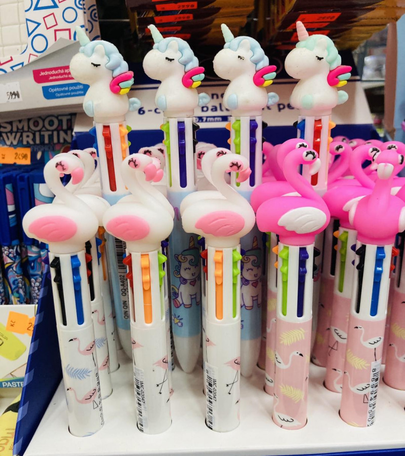 HOT DEALS NO1.Hello Kitty 0.7mm 6-Color Multicolor Ballpoint Pen w/Hello Kitty Figure 1PC