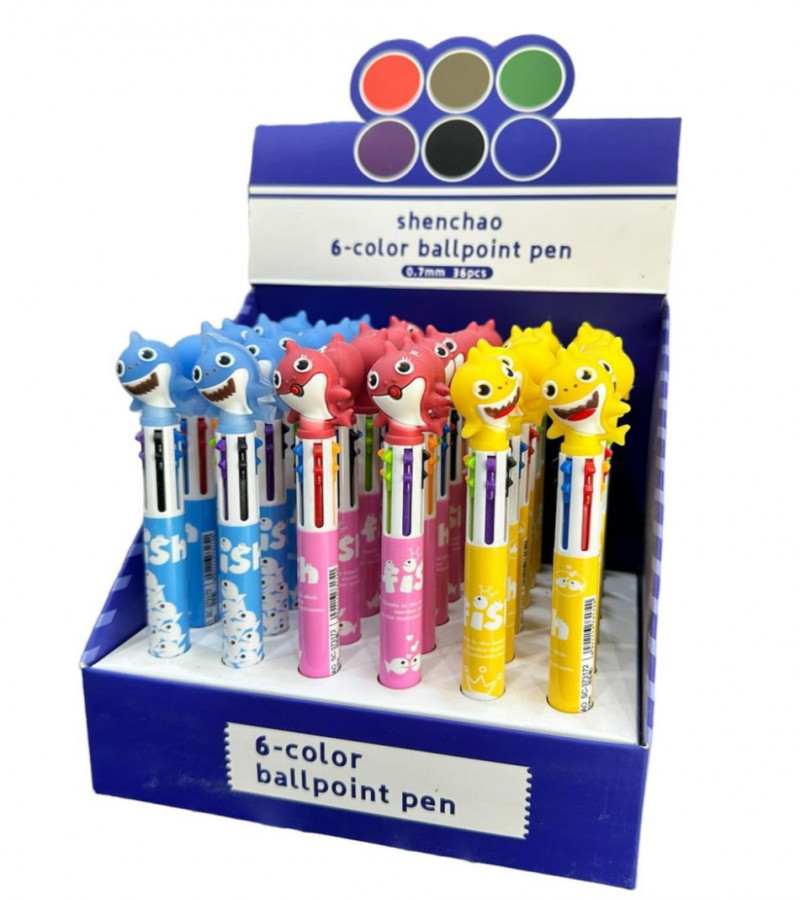 HOT DEALS NO1.Hello Kitty 0.7mm 6-Color Multicolor Ballpoint Pen w/Hello Kitty Figure 1PC
