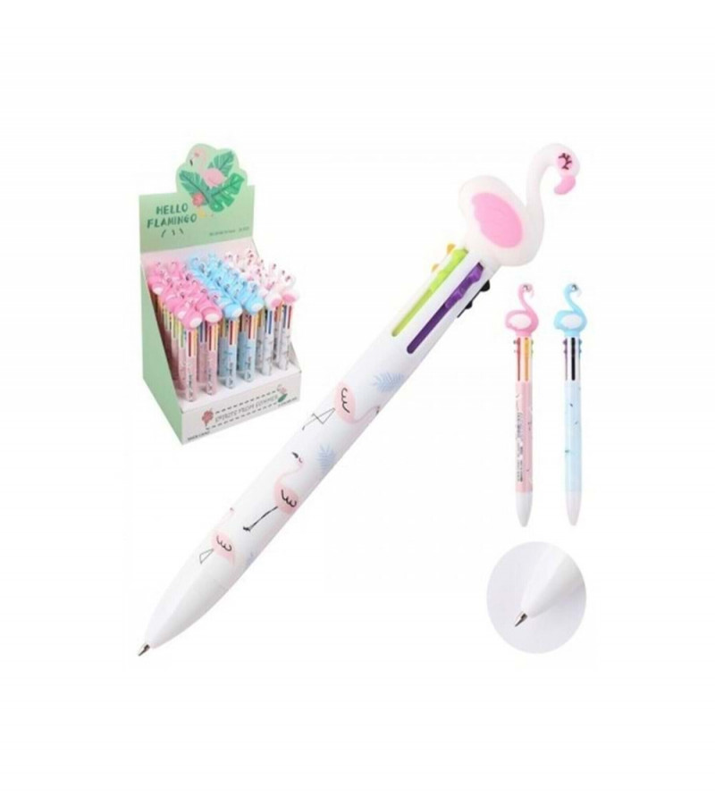 HOT DEALS NO1.Hello Kitty 0.7mm 6-Color Multicolor Ballpoint Pen w/Hello Kitty Figure 1PC