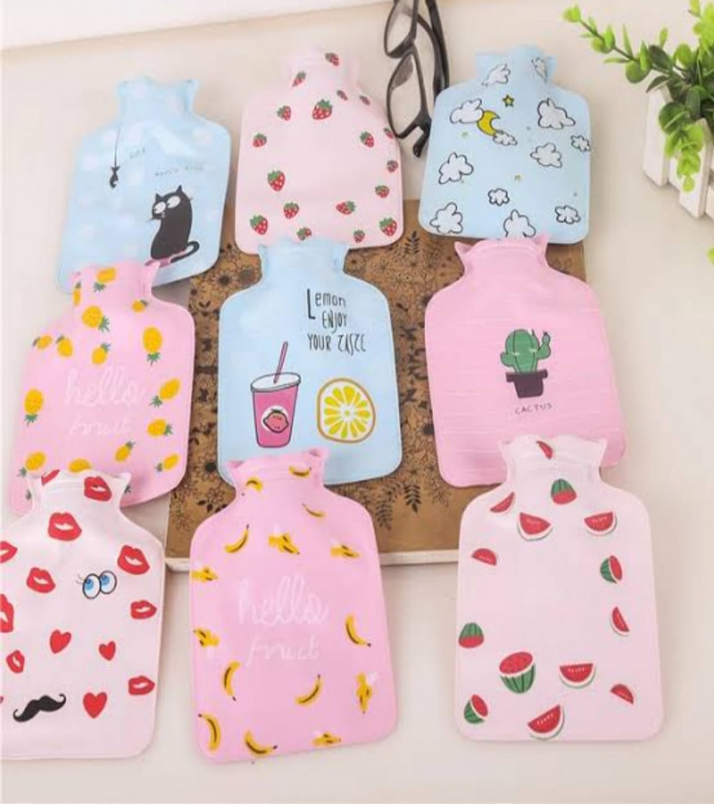 HOT DEALS NO1.Hot Water Bottles 350 ML Cute Rubber Hot Water Bottle Short Plush Cover Small Water Filling Hot Water Bottle