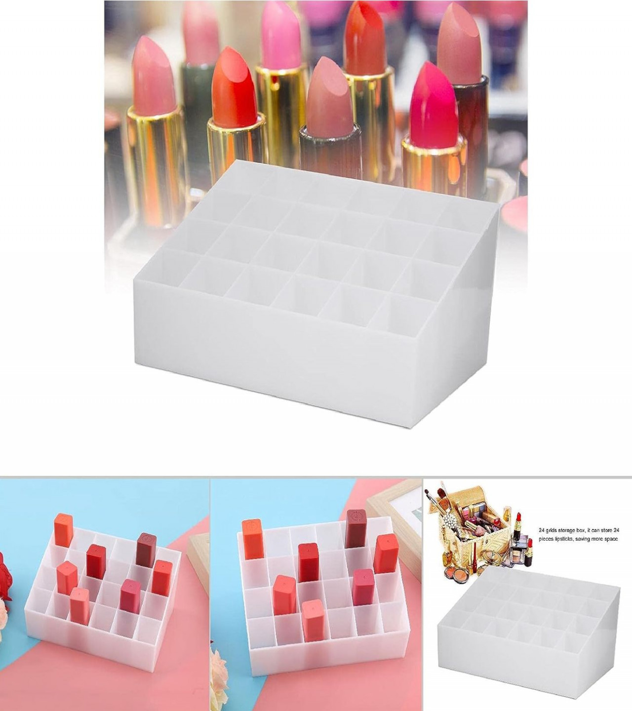 HOT DEALS NO1.Lipstick Holder, Lipstick Stand Lipstick Storage Box Saving Space Wear Resistant Practical for Lipsticks only 279