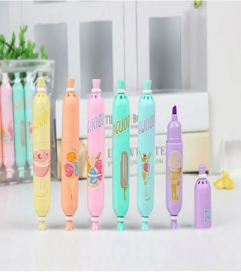 HOT DEALS NO1.Mini Highlighters Sausage. 1Pcs Pastel Portable Pocket Cute Kawaii Highlight Set Chisel Tip Office Stationery Supplies ONLY 99