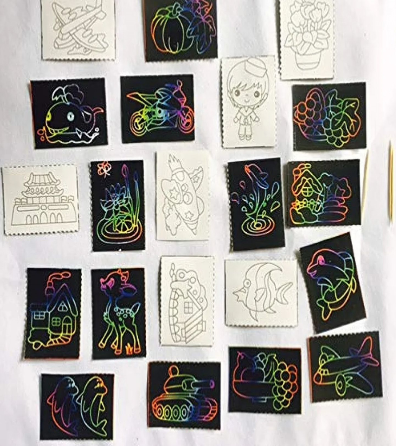 HOT DEALS NO1.pcak of 5 Cards for colouring practice with tooth pick nontoxic- Multi coloronly49