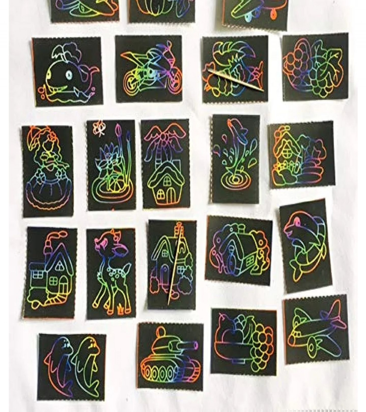 HOT DEALS NO1.pcak of 5 Cards for colouring practice with tooth pick nontoxic- Multi coloronly49