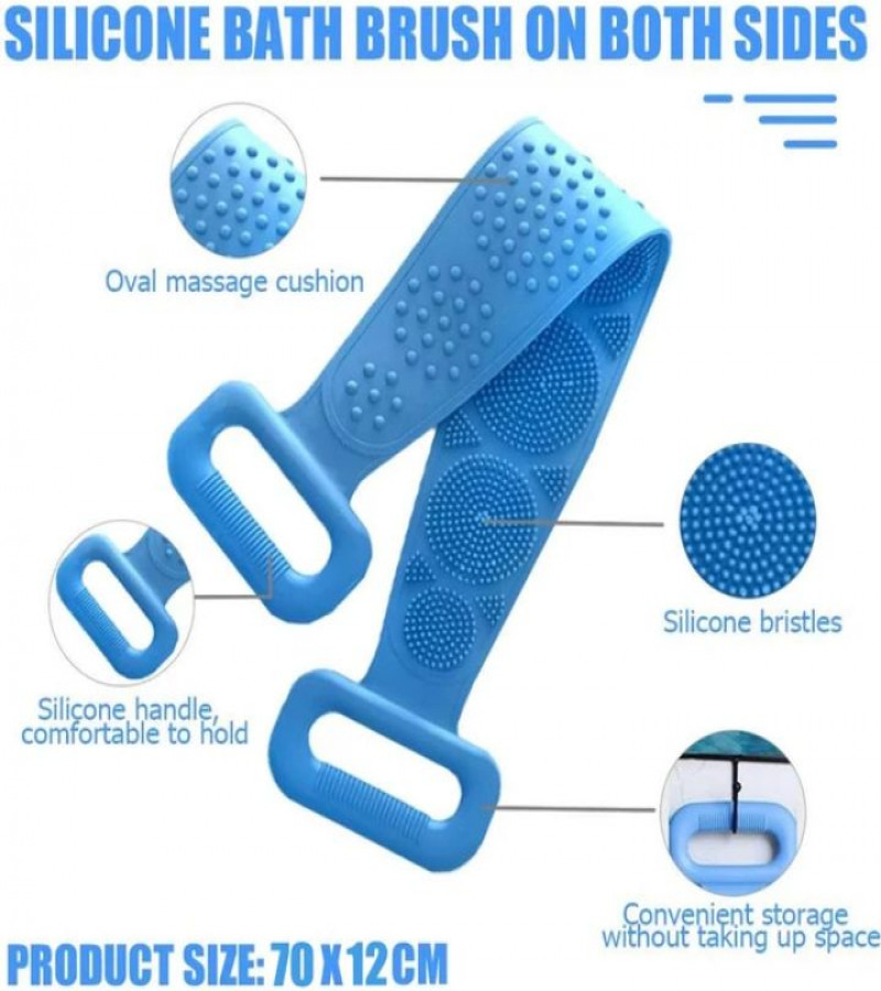 HOT DEALS NO1.Silicone Bath Body Brush Decontamination Rubbing The Back Painless Bathing Rubbing The Mud Long Back Adult Male Female Bathing