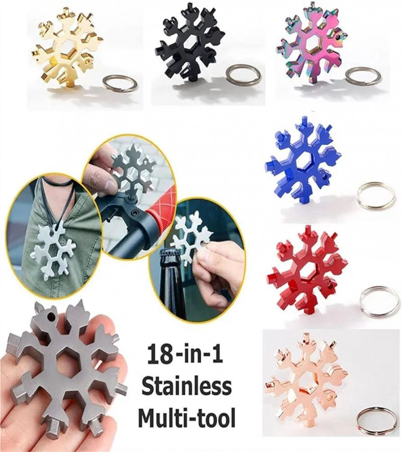 HOT DEALS NO1.Snowflake Wrench,18-in-1 Snowflake Multi Tool,Snowflake Tool Card Combination Multifunctiona only 299
