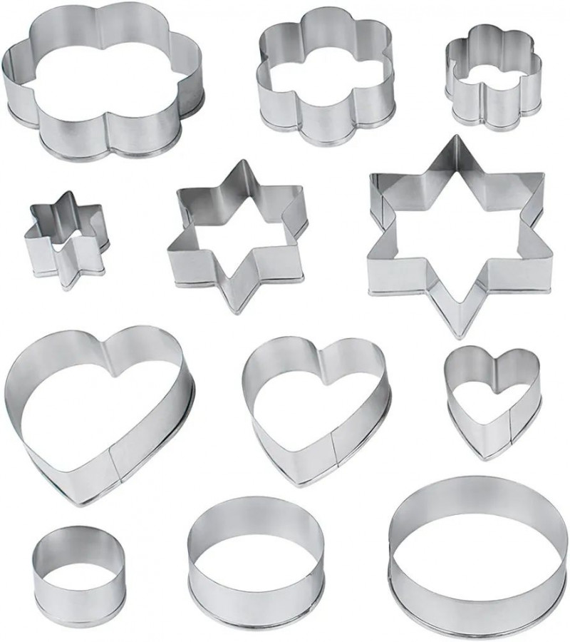 HOT DEALS NO1.Space BGMJ-02 Cookie Cutter, Hex Star/Plum/Round/Heart, Large, Medium, Small, 12-Piece Set only 299