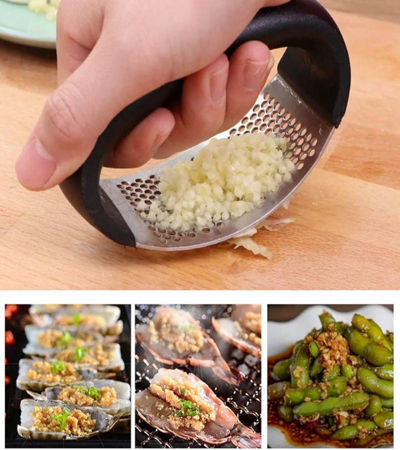 HOT DEALS NO1.Stainless Steel Curved Garlic Press Manual Garlic Masher Garlic Peeler  only 249