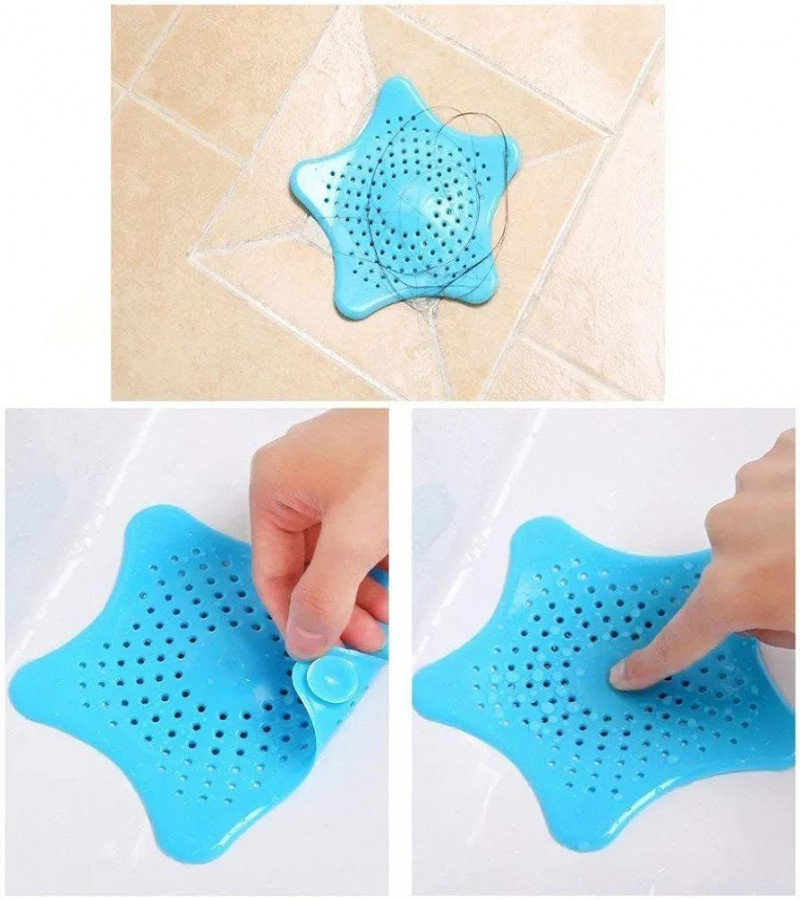 HOT DEALS NO1.Starfish Polyvinyl Chloride Resin Hair Catcher Rubber Bath Sink Strainer Shower Drain Cover Trap Basin (14x14x2 cm, Multicolour)