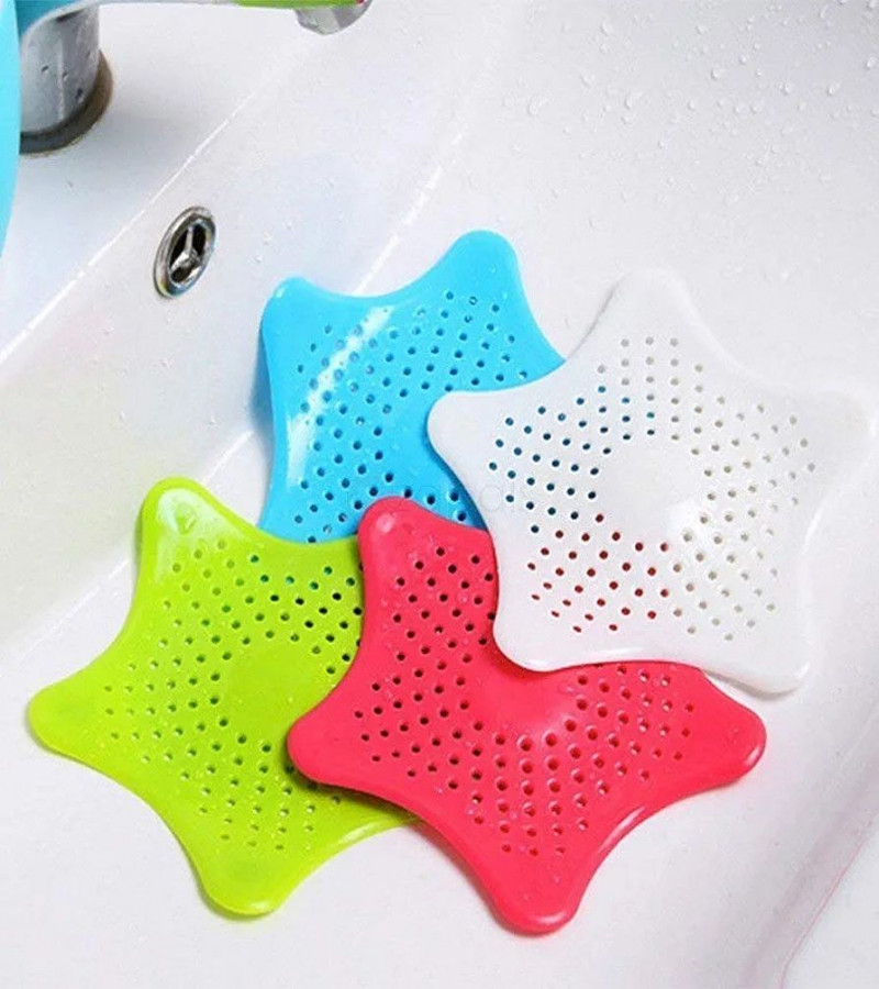 HOT DEALS NO1.Starfish Polyvinyl Chloride Resin Hair Catcher Rubber Bath Sink Strainer Shower Drain Cover Trap Basin (14x14x2 cm, Multicolour)