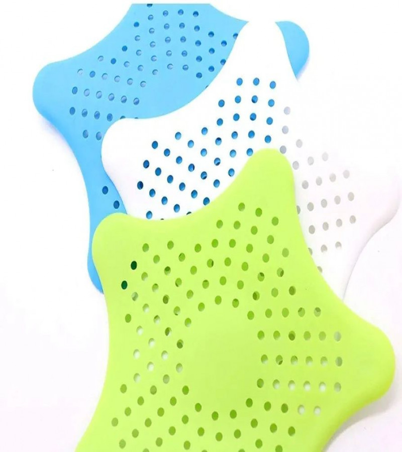HOT DEALS NO1.Starfish Polyvinyl Chloride Resin Hair Catcher Rubber Bath Sink Strainer Shower Drain Cover Trap Basin (14x14x2 cm, Multicolour)