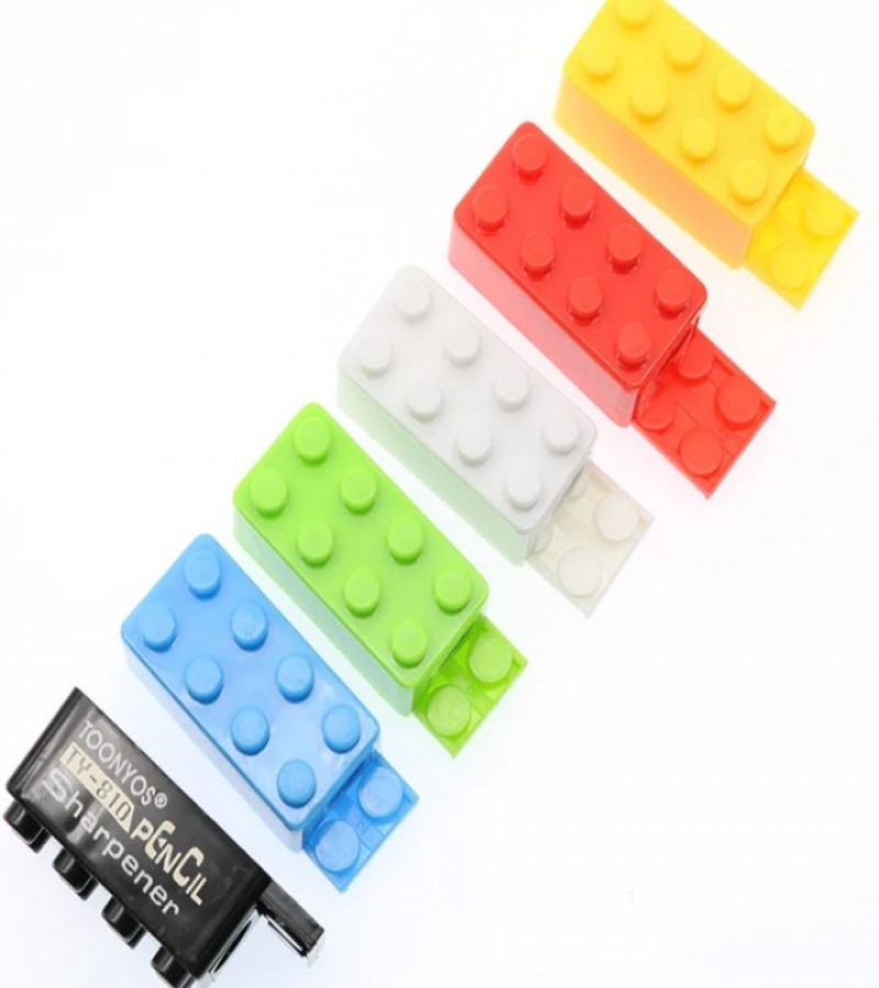 HOT DEALSNO1.1PC Building Blocks Pencil Sharpener Cartoon Plastic Children's Home Office And School Supplies Student Stationery Random Supply only 48