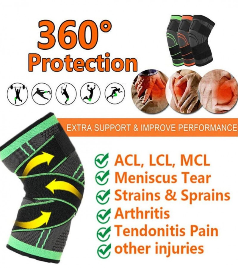 Knee Savers 7-Zone Compression Brace,360 Degrees Protective Adjustable Sport Compression Knee Pads Sleeve,Knee