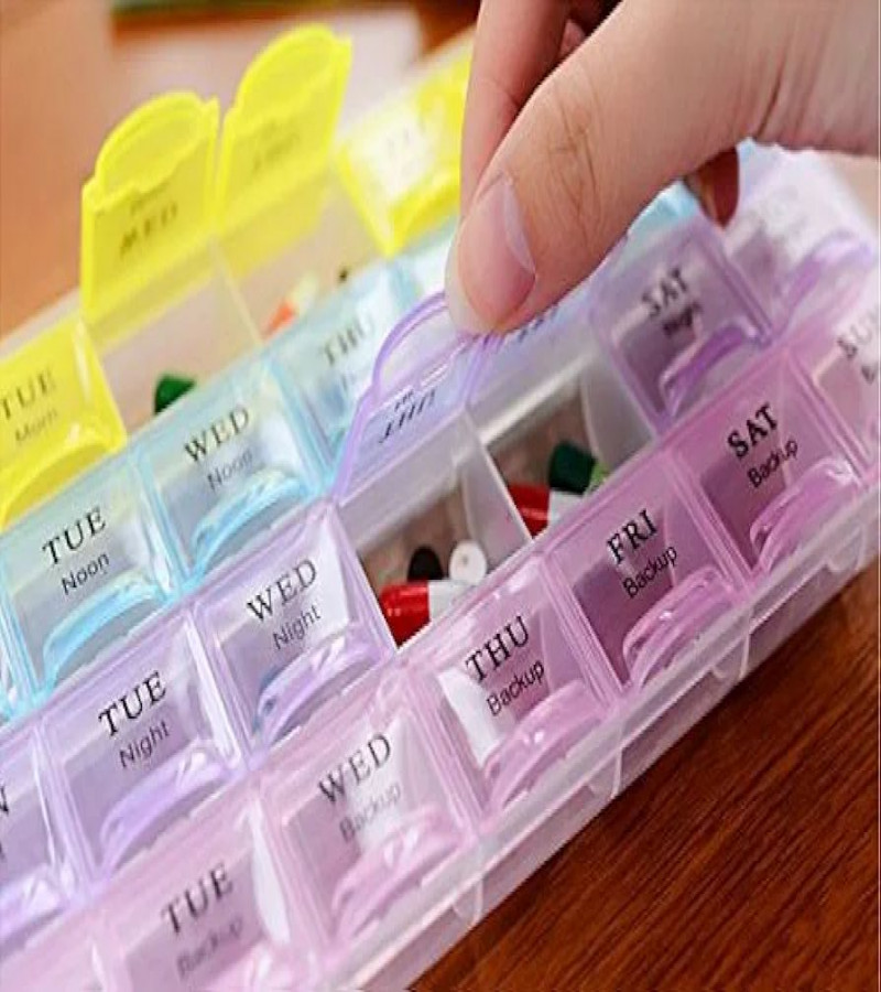 Pill Case/Medicine Case (1 Week) 4 Times a Day Habit Medicine Box (morning, afternoon, evening, spare), Portable (1pieces)