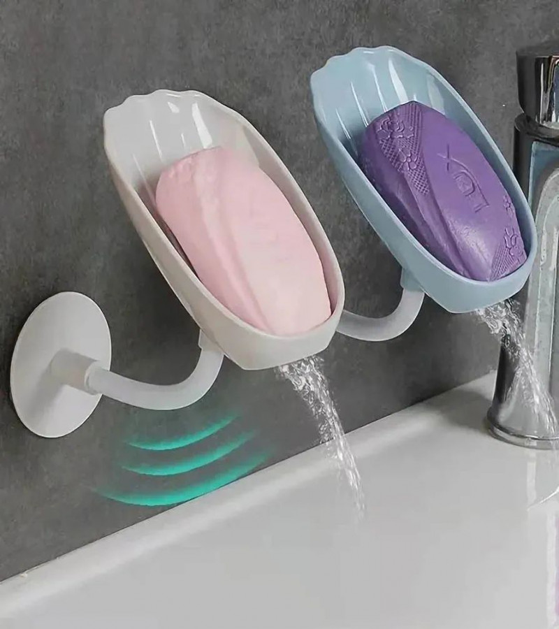 SHOT DEALS NO1.Soap Dish Holder, Self Draining Soap Container Case Decorative Durable Plastic Soap Dish No Drilling Soap Saver Tray
