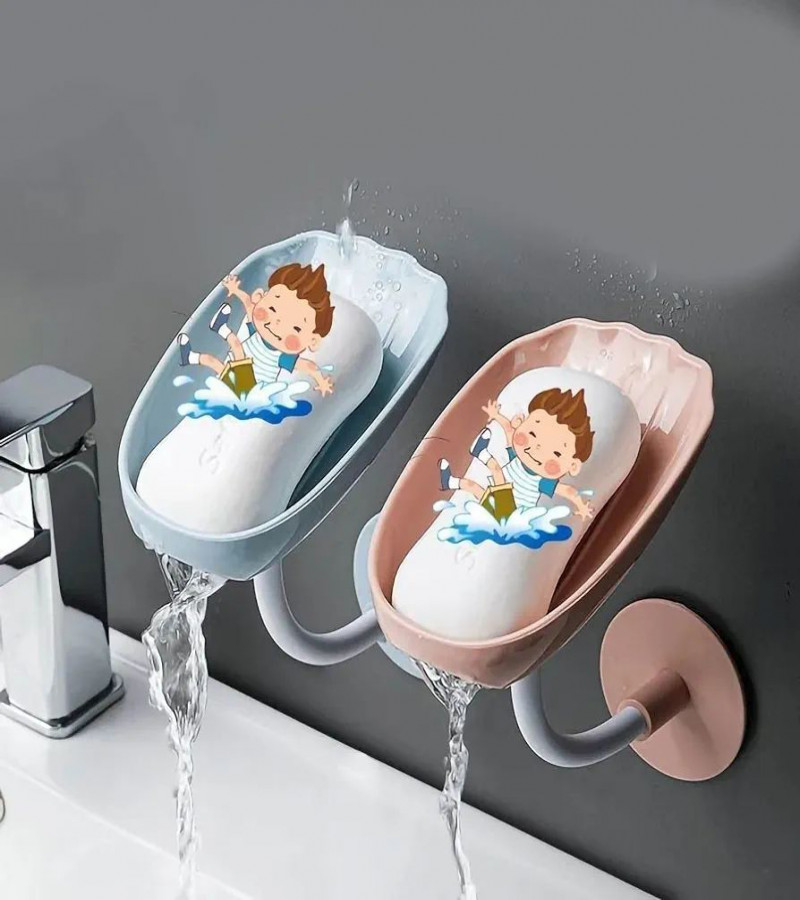 SHOT DEALS NO1.Soap Dish Holder, Self Draining Soap Container Case Decorative Durable Plastic Soap Dish No Drilling Soap Saver Tray